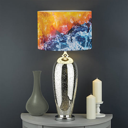 Fire And Water Yin Yang Print Drum Lamp Shade