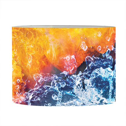 Fire And Water Yin Yang Print Drum Lamp Shade