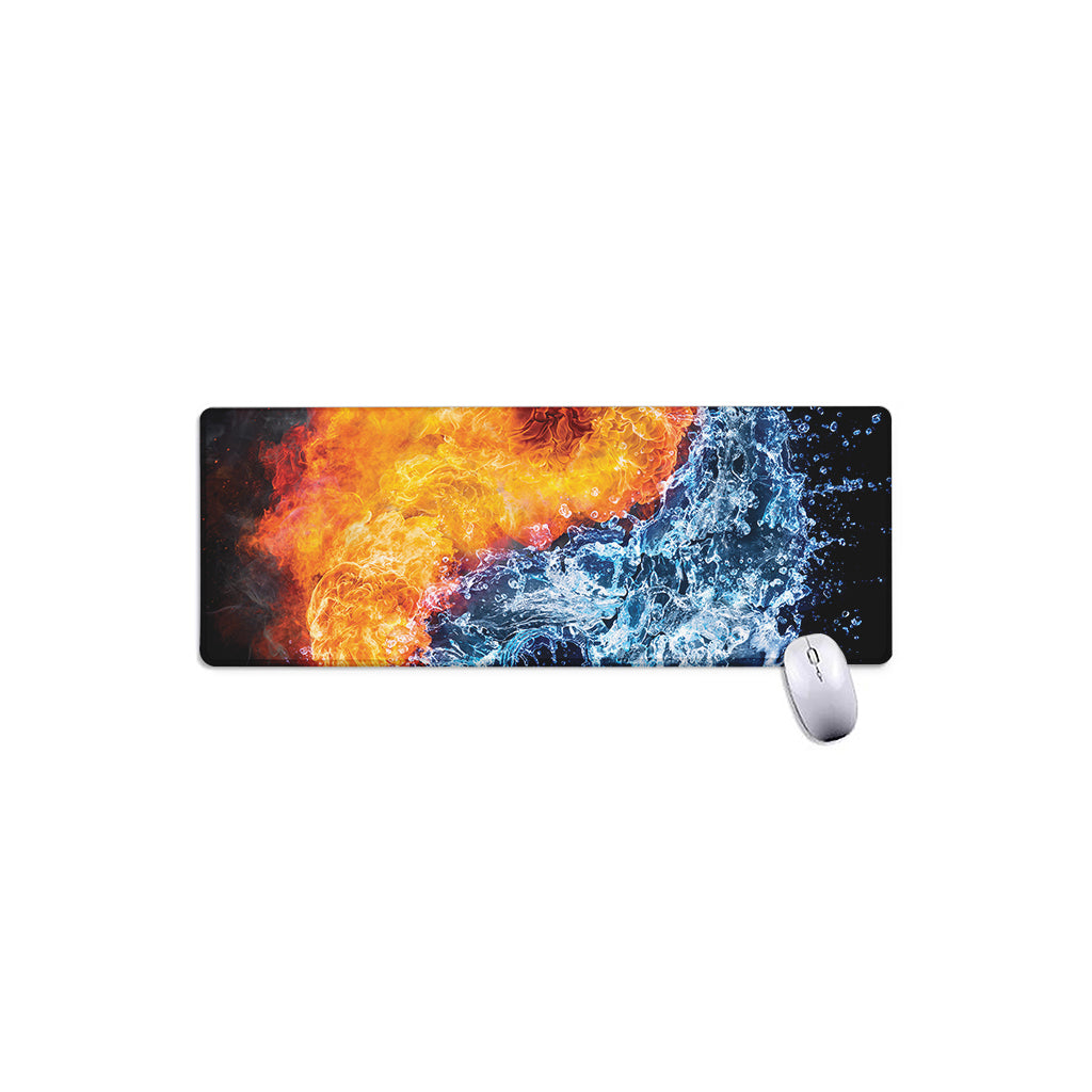 Fire And Water Yin Yang Print Extended Mouse Pad