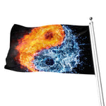 Fire And Water Yin Yang Print Flag