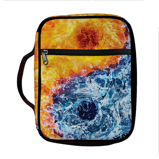 Fire And Water Yin Yang Print Front Pocket Bible Bag