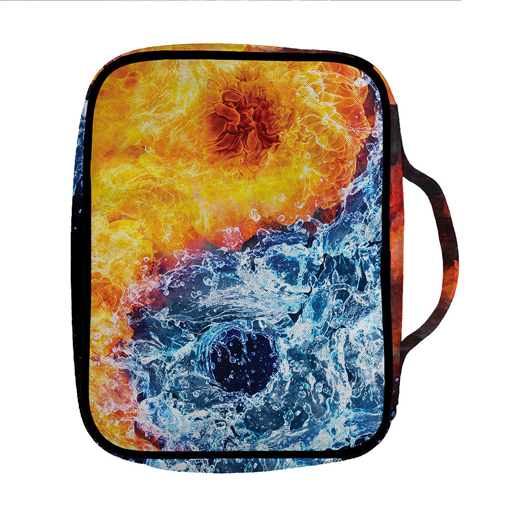 Fire And Water Yin Yang Print Front Pocket Bible Bag