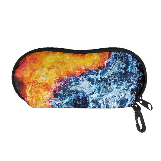 Fire And Water Yin Yang Print Glasses Case