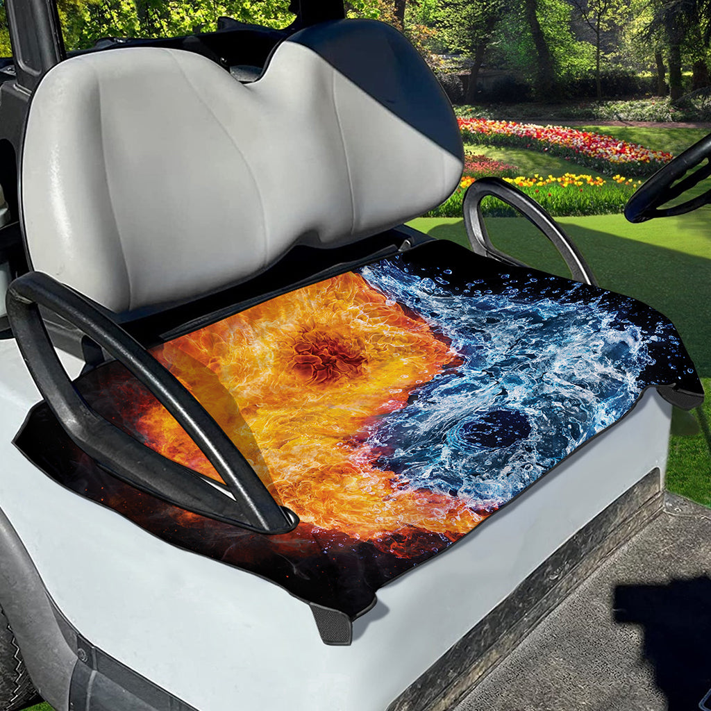 Fire And Water Yin Yang Print Golf Cart Seat Cover