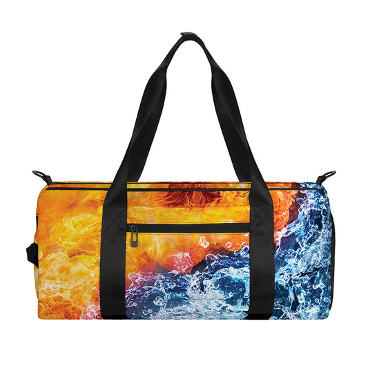 Fire And Water Yin Yang Print Gym Bag
