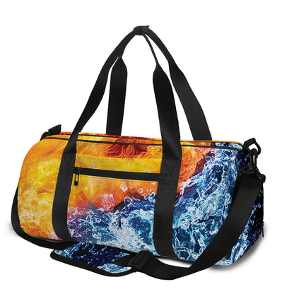 Fire And Water Yin Yang Print Gym Bag
