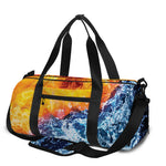 Fire And Water Yin Yang Print Gym Bag