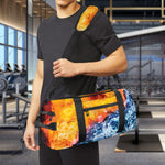Fire And Water Yin Yang Print Gym Bag