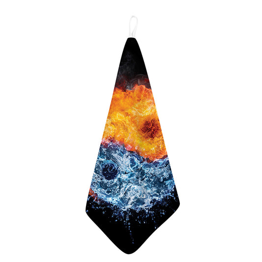 Fire And Water Yin Yang Print Hand Towel