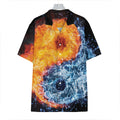 Fire And Water Yin Yang Print Hawaiian Shirt