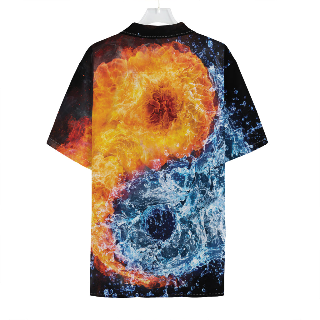 Fire And Water Yin Yang Print Hawaiian Shirt