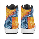 Fire And Water Yin Yang Print High Top Leather Sneakers