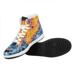 Fire And Water Yin Yang Print High Top Leather Sneakers