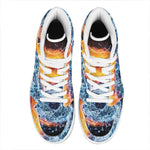 Fire And Water Yin Yang Print High Top Leather Sneakers