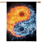 Fire And Water Yin Yang Print House Flag