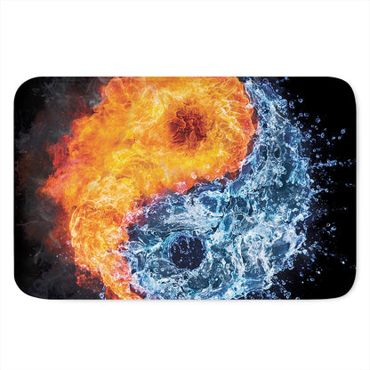 Fire And Water Yin Yang Print Indoor Door Mat