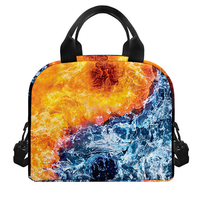 Fire And Water Yin Yang Print Insulated Lunch Bag