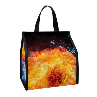 Fire And Water Yin Yang Print Insulated Lunch Tote