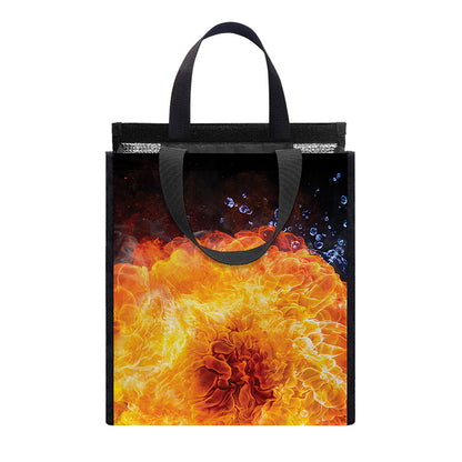 Fire And Water Yin Yang Print Insulated Lunch Tote