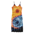 Fire And Water Yin Yang Print Jersey Midi Cami Dress