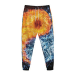 Fire And Water Yin Yang Print Jogger Pants
