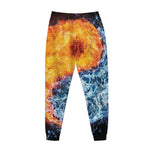Fire And Water Yin Yang Print Jogger Pants