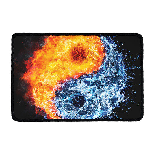 Fire And Water Yin Yang Print Kitchen Mat