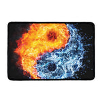 Fire And Water Yin Yang Print Kitchen Mat