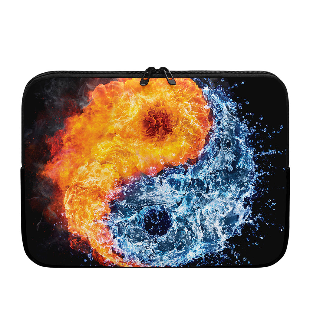 Fire And Water Yin Yang Print Laptop Sleeve