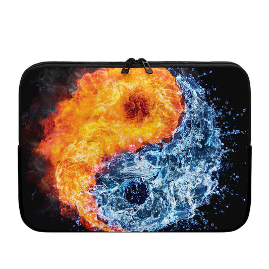 Fire And Water Yin Yang Print Laptop Sleeve