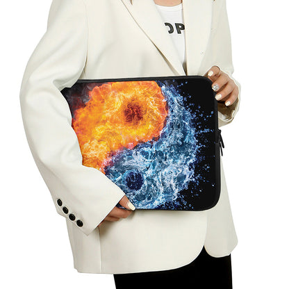 Fire And Water Yin Yang Print Laptop Sleeve