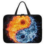 Fire And Water Yin Yang Print Laptop Sleeve With Handle