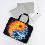 Fire And Water Yin Yang Print Laptop Sleeve With Handle