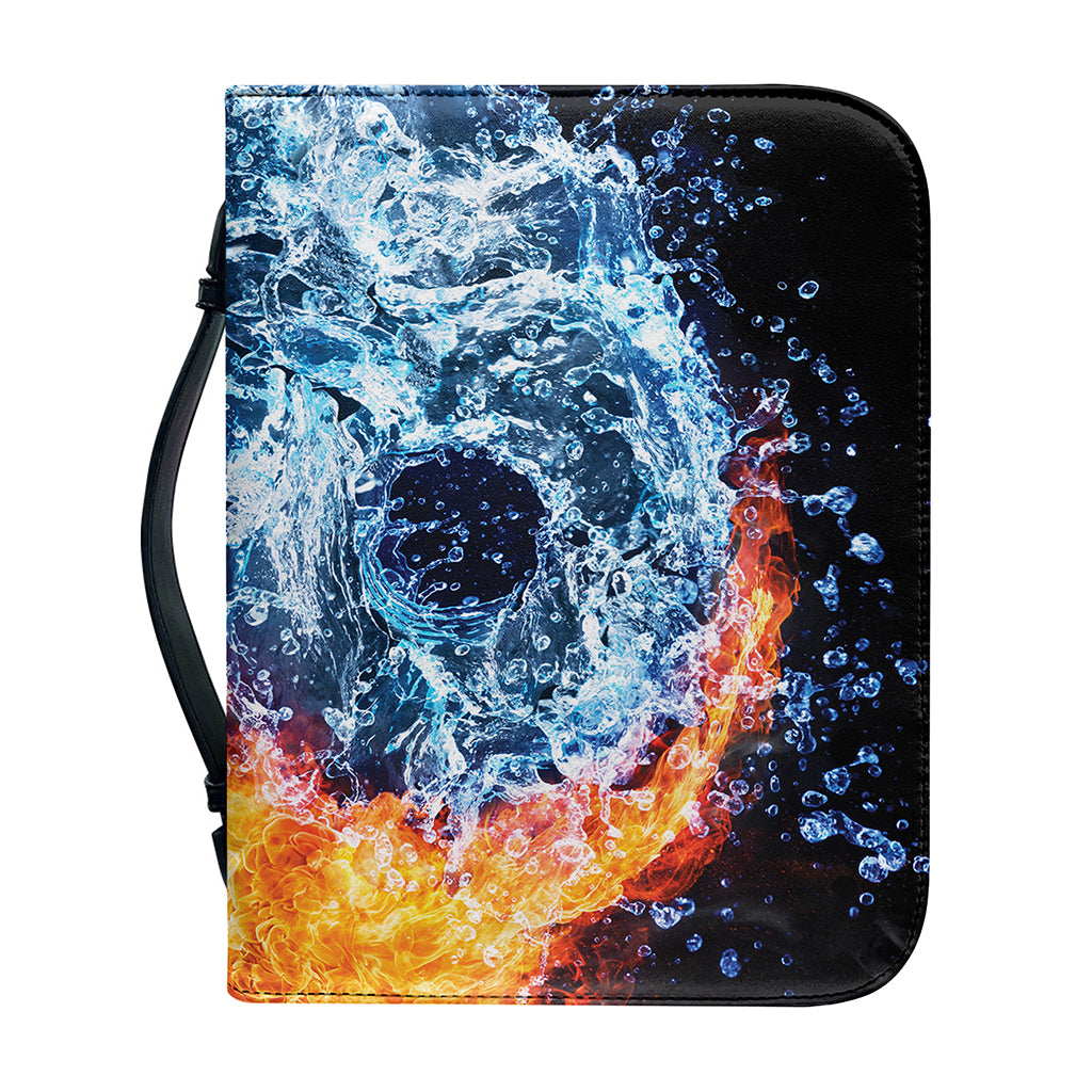 Fire And Water Yin Yang Print Leather Bible Cover