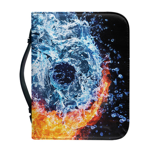 Fire And Water Yin Yang Print Leather Bible Cover
