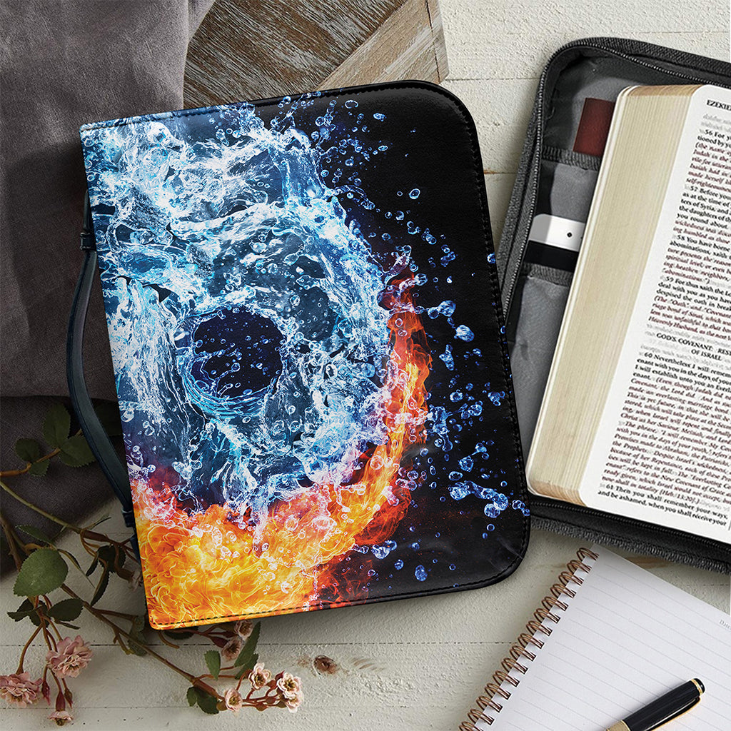 Fire And Water Yin Yang Print Leather Bible Cover