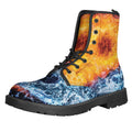 Fire And Water Yin Yang Print Lace-Up Boots