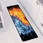 Fire And Water Yin Yang Print Long Kitchen Mat
