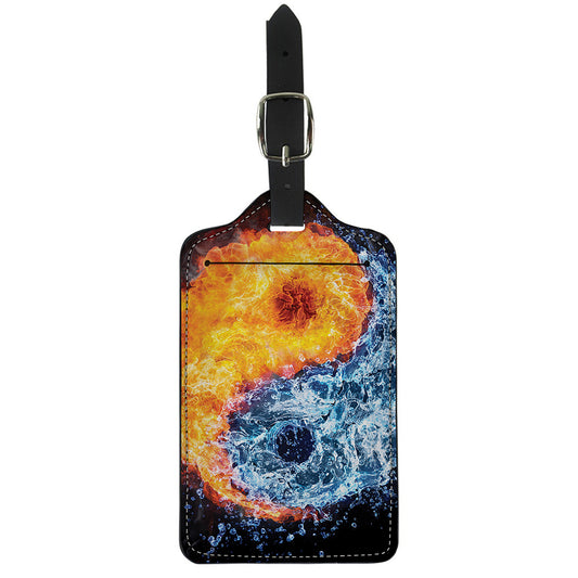 Fire And Water Yin Yang Print Luggage Tag