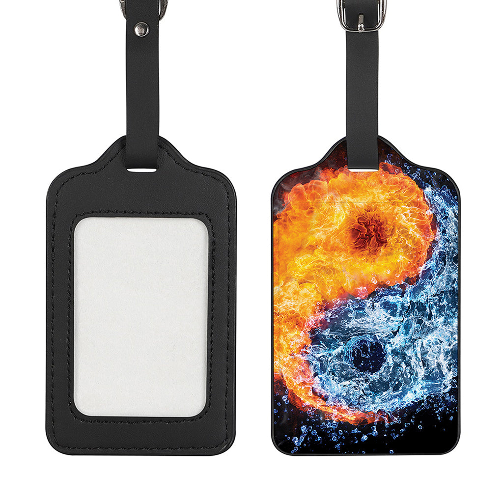 Fire And Water Yin Yang Print Luggage Tag