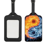 Fire And Water Yin Yang Print Luggage Tag