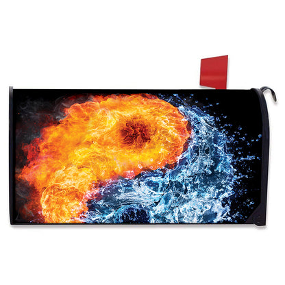 Fire And Water Yin Yang Print Mailbox Cover