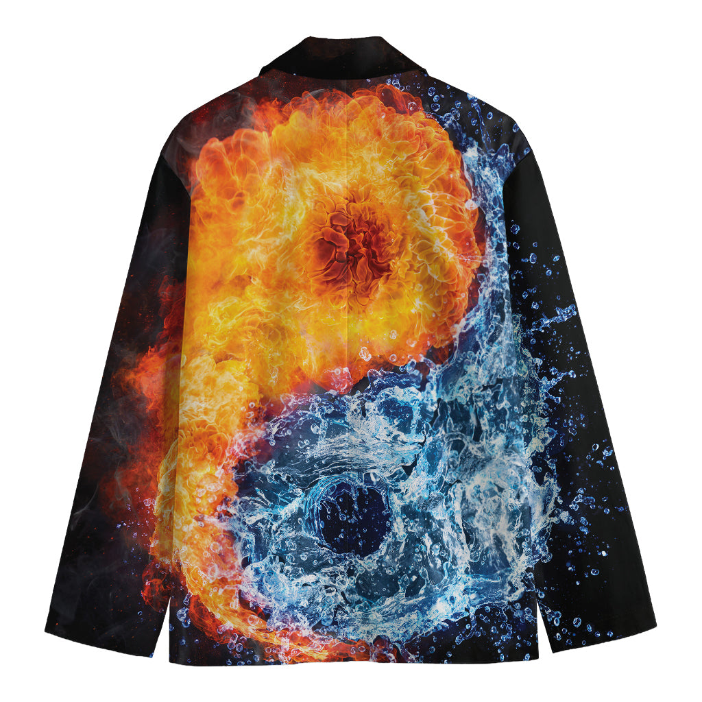 Fire And Water Yin Yang Print Men's Blazer