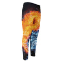 Fire And Water Yin Yang Print Men's Compression Pants