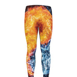 Fire And Water Yin Yang Print Men's leggings