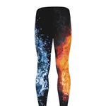 Fire And Water Yin Yang Print Men's leggings