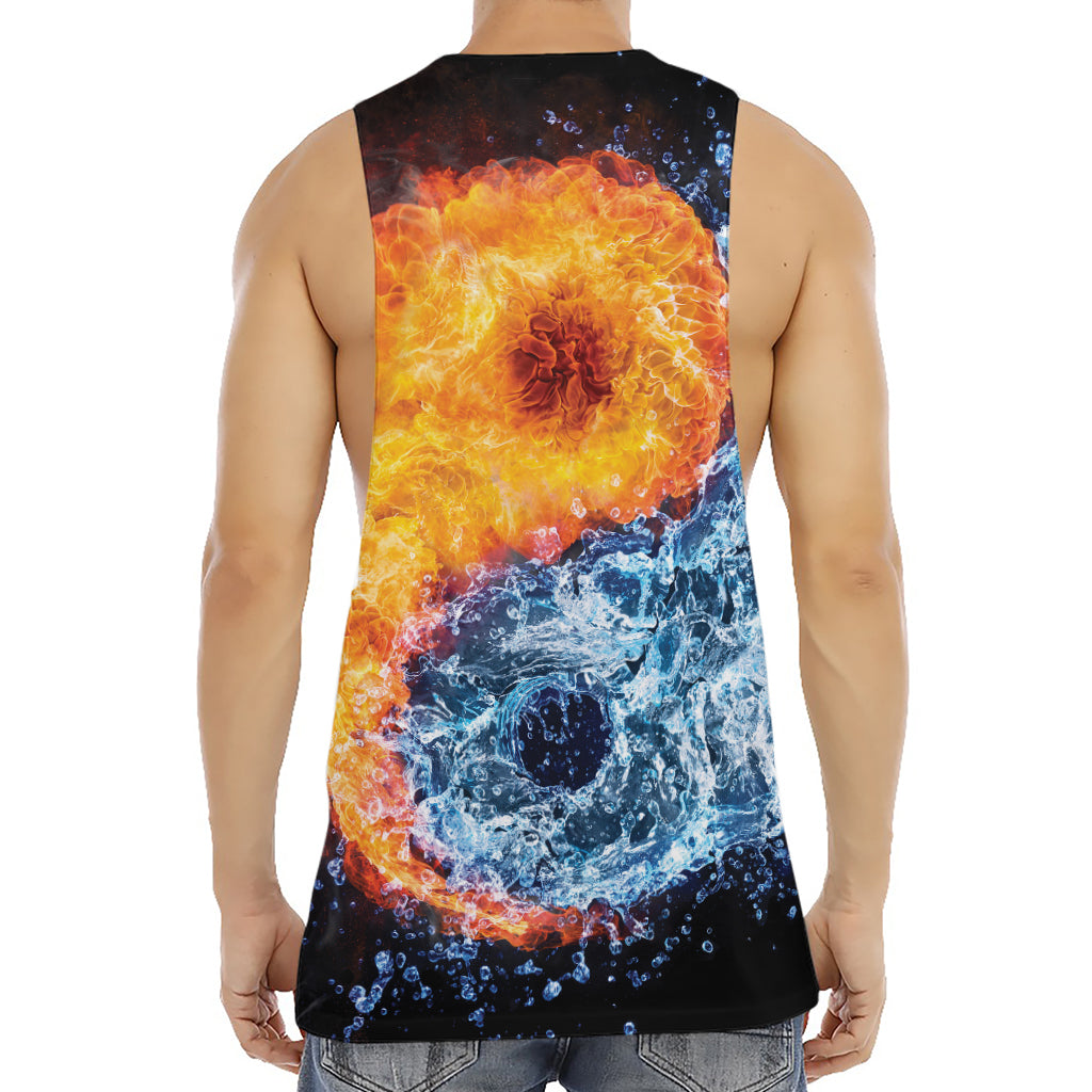 Fire And Water Yin Yang Print Men's Muscle Tank Top