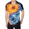 Fire And Water Yin Yang Print Men's Shirt