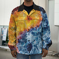 Fire And Water Yin Yang Print Men's Shirt Jacket