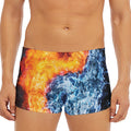 Fire And Water Yin Yang Print Men's Short Boxer Briefs